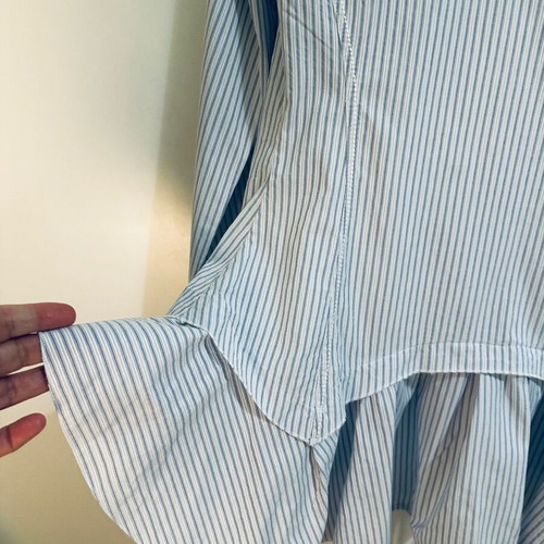 High by Claire Campbell striped ruffle shirt like new
