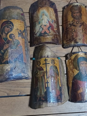 Βυζαντινές εικόνες σε ψημένα κεραμίδια, σετ 6