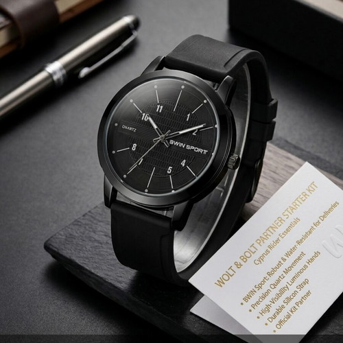 BWIN Sport Classic Black Quartz Watch used, men's