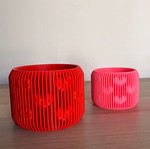 Γλάστρα Καρδιά 3D printed καινούργια με ανάγλυφο design small ροζ