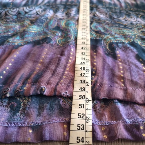 Silk Top with Hood boho paisley M/L like new