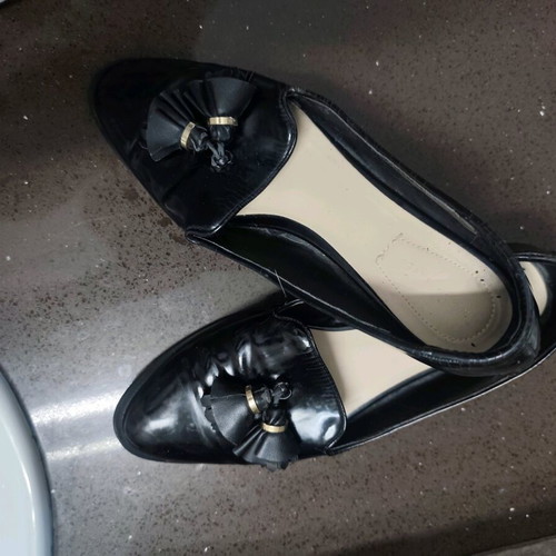 Zara moccasins size 39 used, black