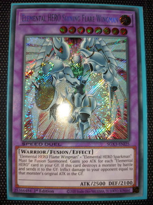 Elemental Hero Shinning Flare Wingman Secret Rare κάρτα σαν καινούργιο