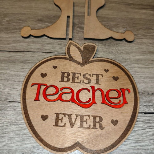Wooden handmade decorative stand Best Teacher Ever new