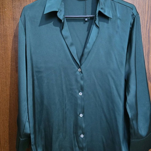 Zara satin shirt new, cypress color, size S -  6,00 - Vendora.cy