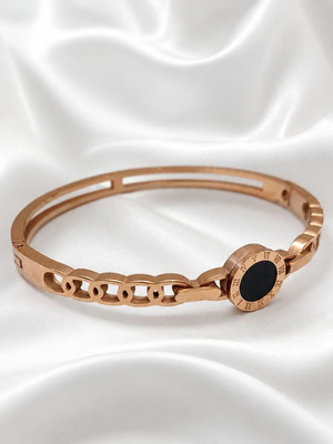 Steel bracelet rose gold with enamel and easy clasp new