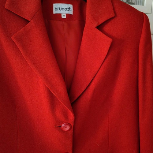 Brunatti jacket used, red, fitted wool crepe