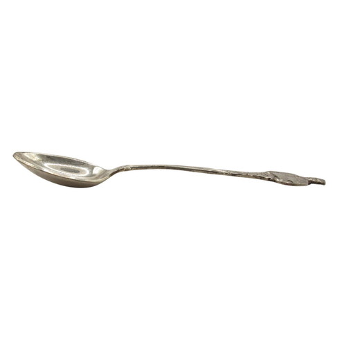 Vintage Dutch silver-plated postman spoon commemorating 35 years service