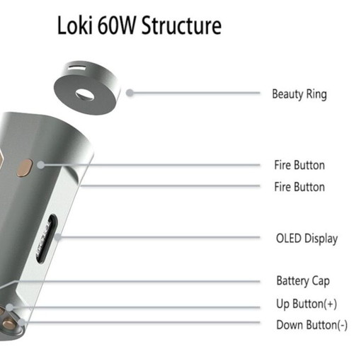 Loki Box Mod 60W by Koguovape new, silver
