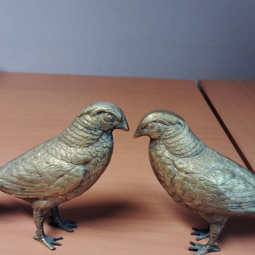 Bronze Pheasant Set of 2 from Italy 1960-70 used, collectible