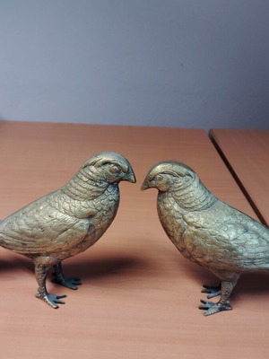 Bronze Pheasant Set of 2 from Italy 1960-70 used, collectible