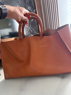 Τσάντα χειρός Zara Home μεταχειρισμένη, καφέ και πορτοκαλί, για ταξίδια και παραλία