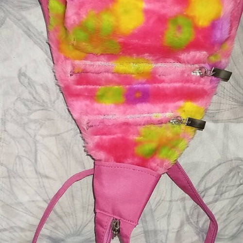 Pink bag new with flowers and zipper