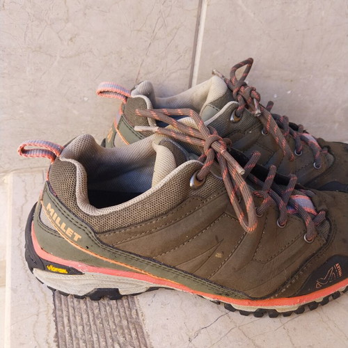 Millet hiking shoes size 37.5 used, beige and brown