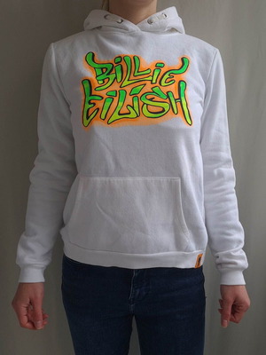 Billie Eilish women's hoodie sweatshirt size M new, white