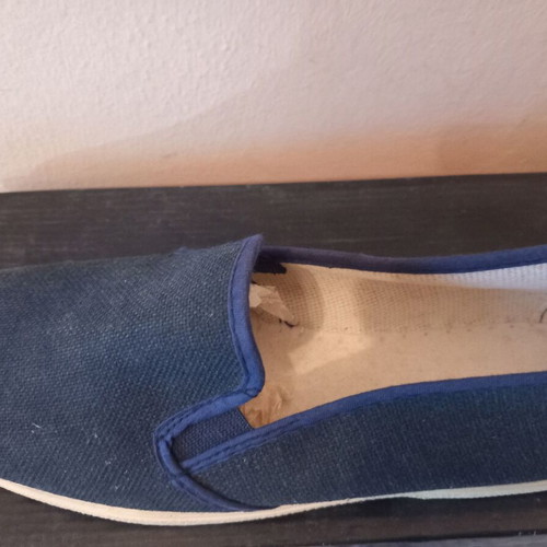 Blue canvas moccasins size 40