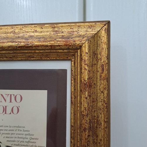 Italian Wines Poster like new with wooden frame