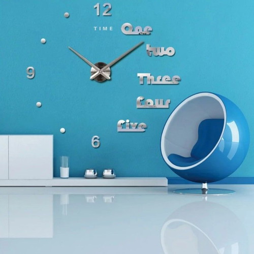 3D DIY Plastic Wall Clock Sticker Large Glossy with Numbers C1371