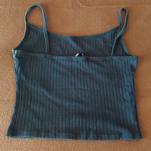 Tally Weijl black rib crop top, size Small