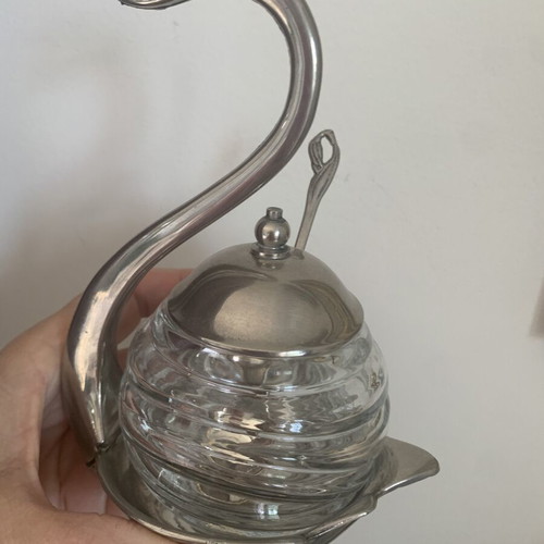 Vintage honey container duck-shaped metal E.P.Zinc like new