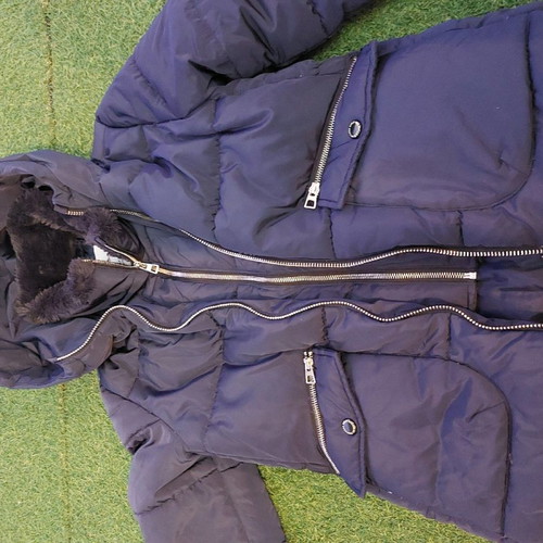 Zara jacket used for girl 9 years old, blue with lining and double zipper