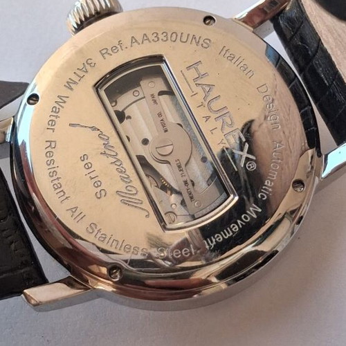 Haurex Italy automatic watch like new, Miyota mechanism, black and silver