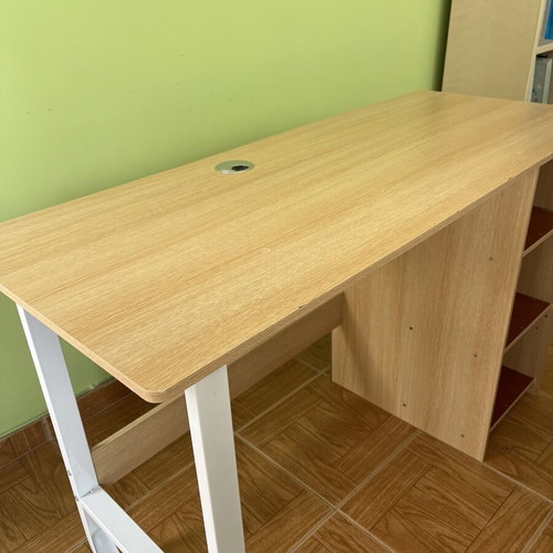 Wooden room desk used with minor wear