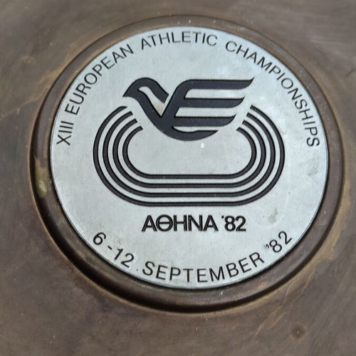 Rare commemorative plates from 1982 European Athletics Championships like new
