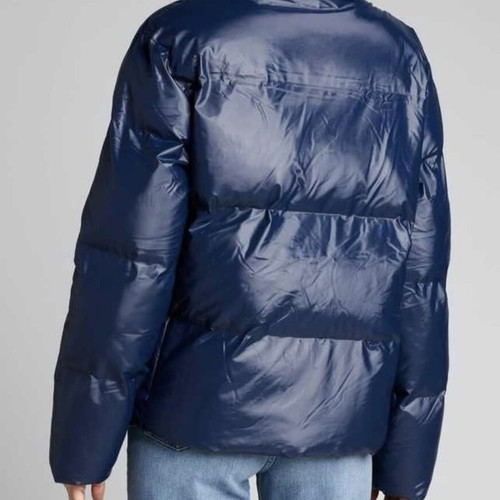 Rains Boxy Puffer Jacket new, women's size S-M, shiny blue