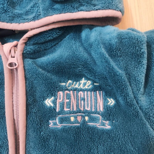 Children's cardigan used, blue, velvety texture, 3 years