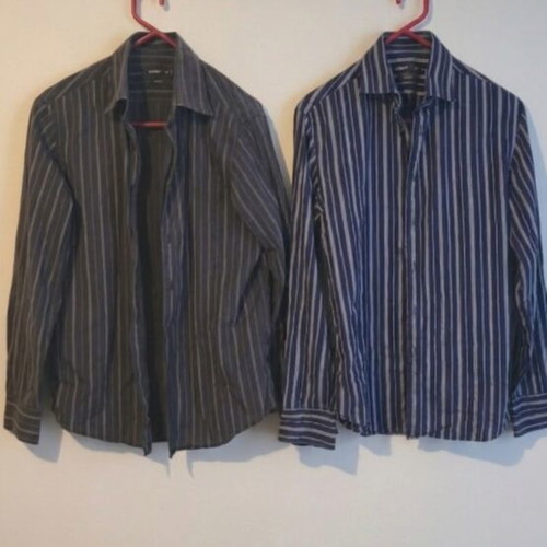 Celio men's striped dress shirts set of 2 like new, long sleeve