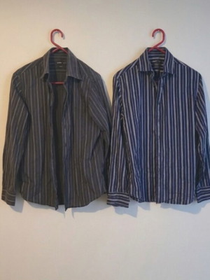 Celio men's striped dress shirts set of 2 like new, long sleeve