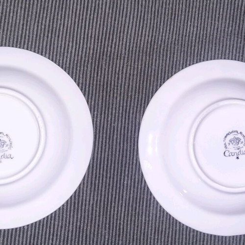 Ashtrays used (2) Papastratos Assos porcelain New Minoan Candia porcelain