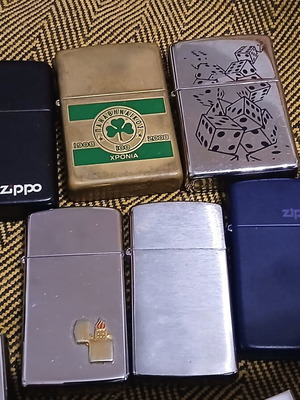 Zippo lighters used, pack of 12, two without inserts