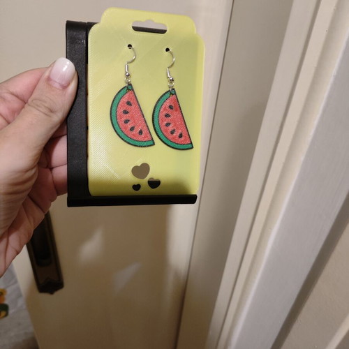 Watermelon Slice 3D printing earrings made to order