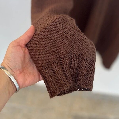 Loose knitted top, brown, size M-L