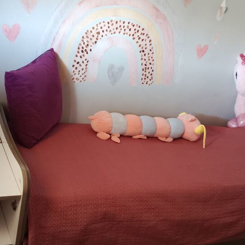 Children's bed and bedside table set with drawers