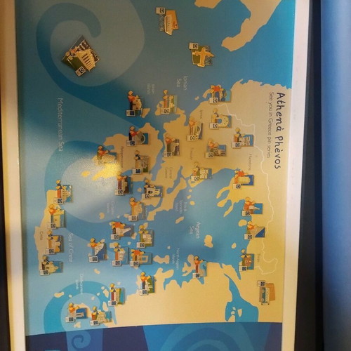 Athens 2004 pin map frame like new