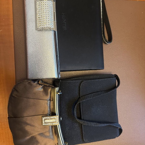 Evening bags set of four like new, black and silver
