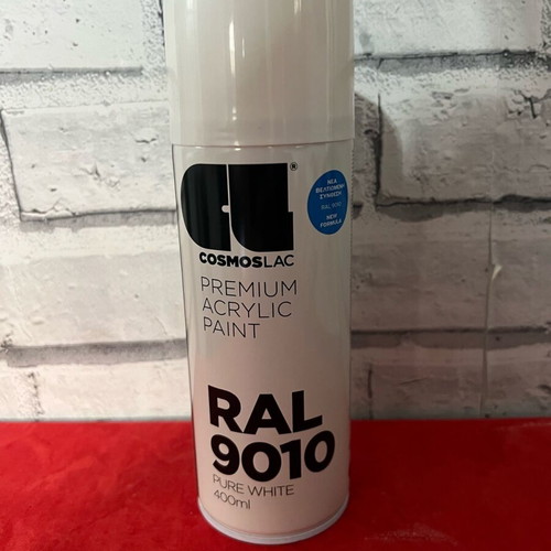 White anti-mold spray paint RAL 9010 premium acrylic 400ml new