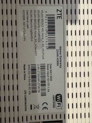 ZTE router from NOVA like new