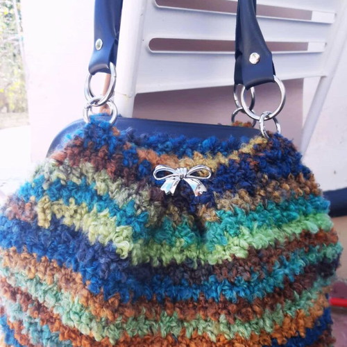 Boho Aurora Handmade Knitted Shoulder Bag Multicolor New