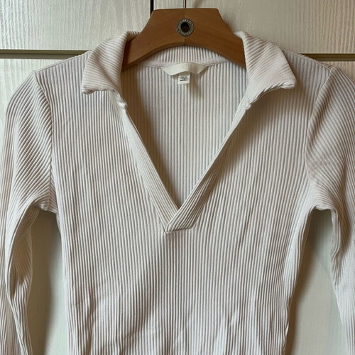 H&M blouse with collar white, like new, size XS