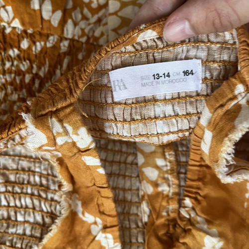 Zara orange sleeveless summer top used, size 164 cm for ages 13-14