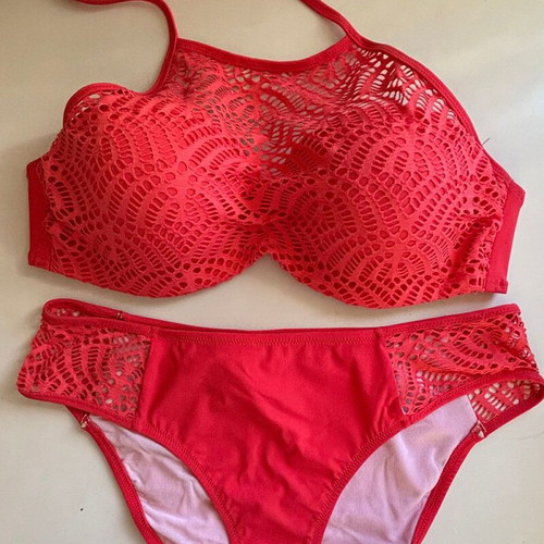Jolidon Coral Knitted Bikini Set Size S 70B New