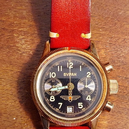 Poljot Vintage Buran Mechanical Chronograph Watch like new