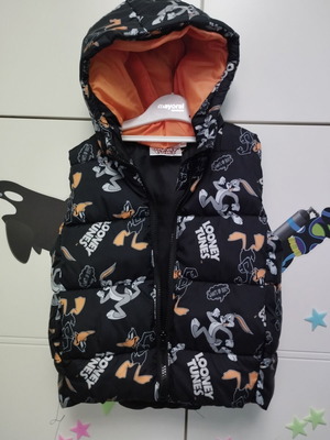 Μπουφάν αμάνικο Looney για 3-4 ετών καινούργιο, μαύρο