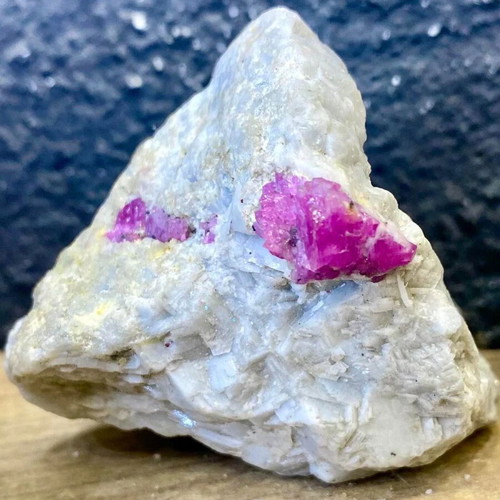 Natural rare raw ruby specimen in feldspar new