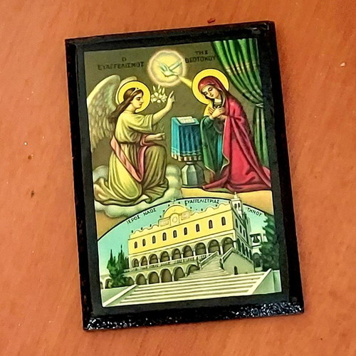 Vintage εικόνα Ευαγγελισμού από την Τήνο σαν καινούργια