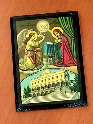 Vintage εικόνα Ευαγγελισμού από την Τήνο σαν καινούργια